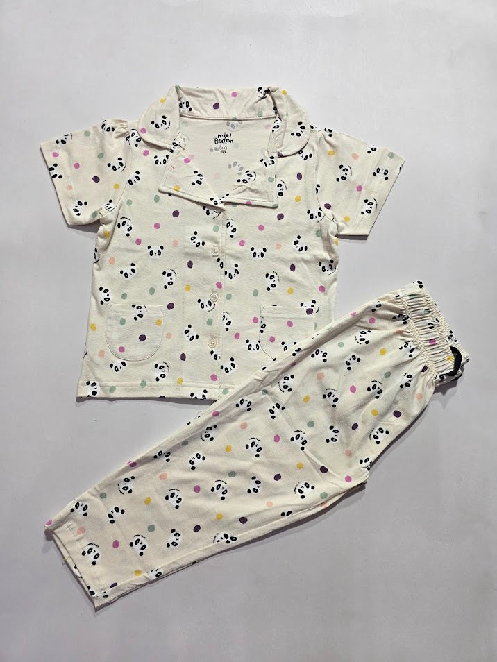 Girl's premium front open collar night suit