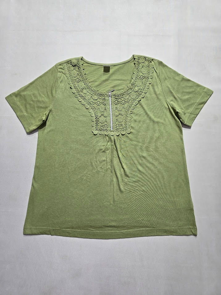 Women's top with lace and zipper