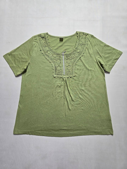 Women's top with lace and zipper