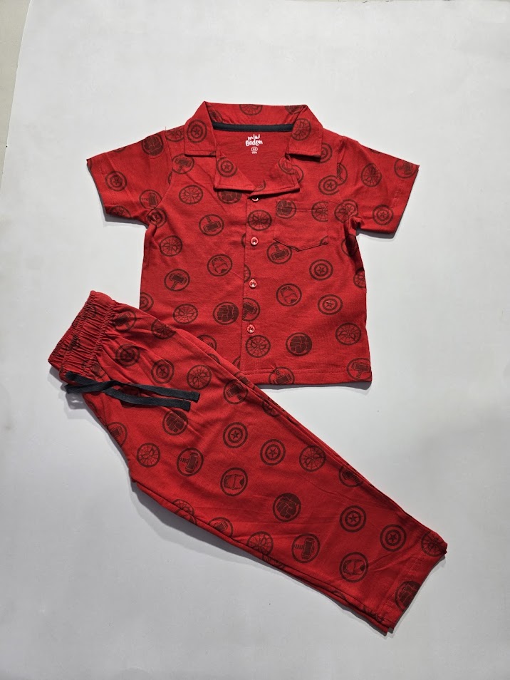 Boy's premium front open collar night suit