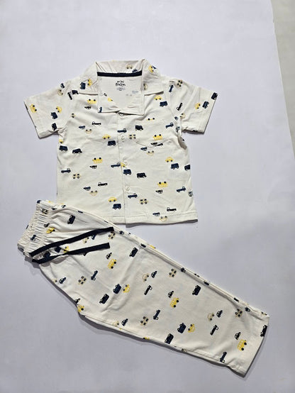 Boy's premium front open collar night suit