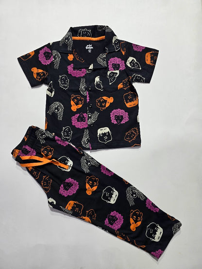 Boy's premium front open collar night suit