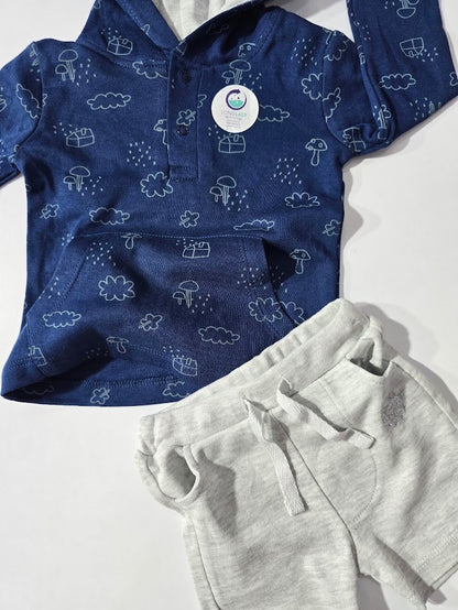 Baby's hoody shorts set