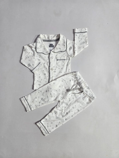 Baby's front open collar pant set