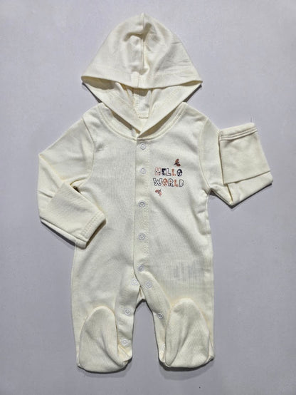 Baby's jumpsuit with hoodie