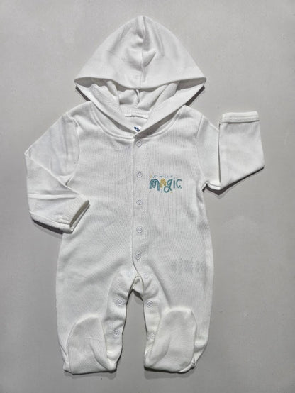 Baby's jumpsuit with hoodie