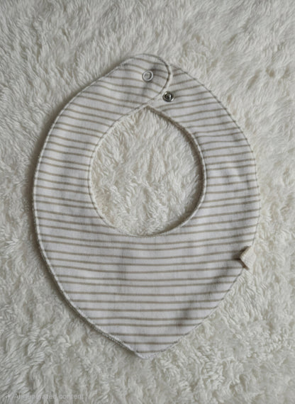 Baby's bibs - White and brown striped