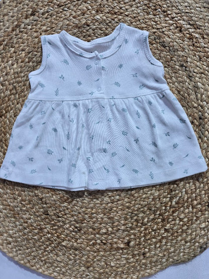 Baby's LS full open frock - leaf