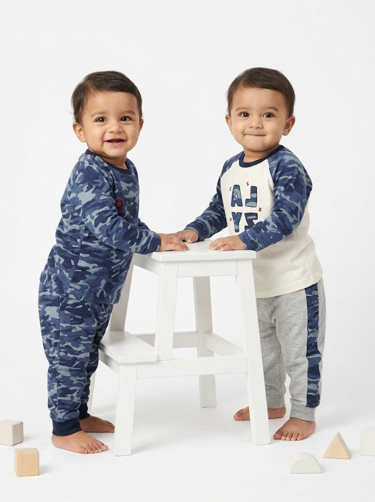 Baby's pant set - millitary (2 pack/ 2 top & 2 pant)