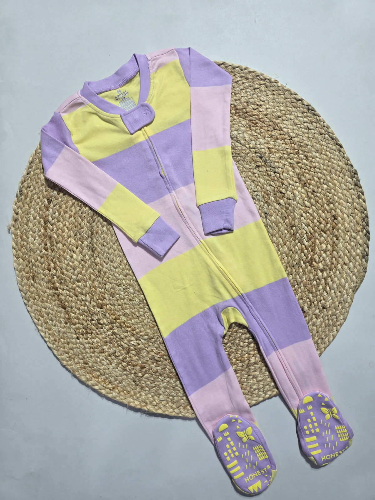 Baby's FS jumpsuit with shoe - Purple striped