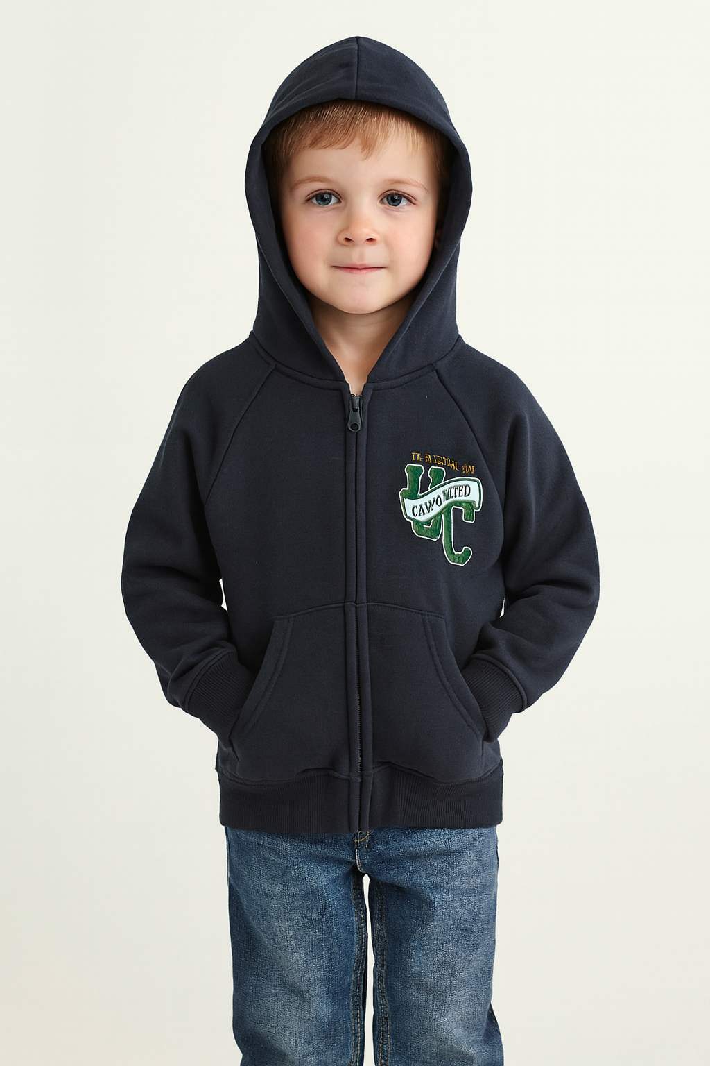 Boy's loop knit hoody zipper