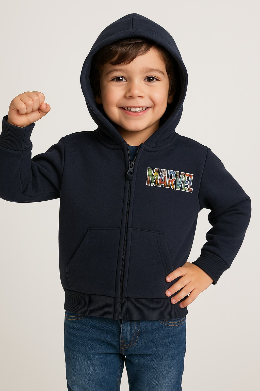Boy's loop knit hoody zipper