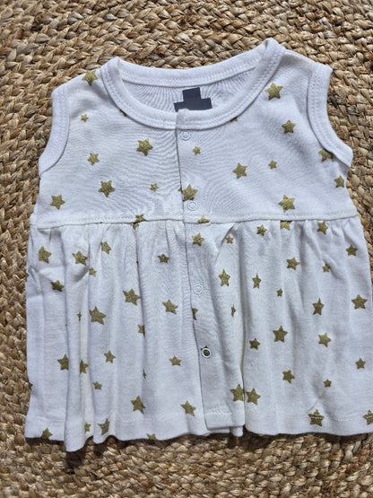 Baby's LS full open frock - star