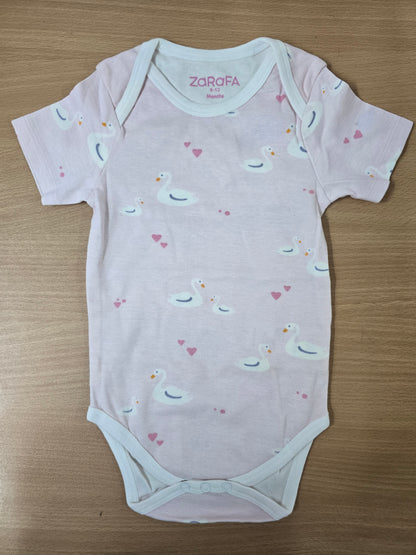Baby's rompers - Pink swan