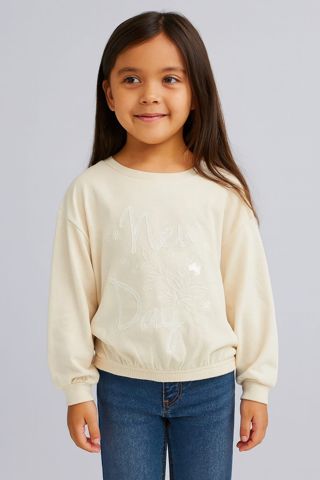 Girl's loop knit t-shirt