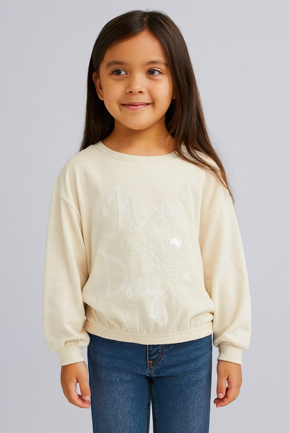 Girl's loop knit t-shirt