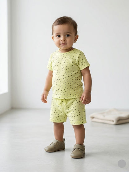 Baby's shorts set - y/g dots