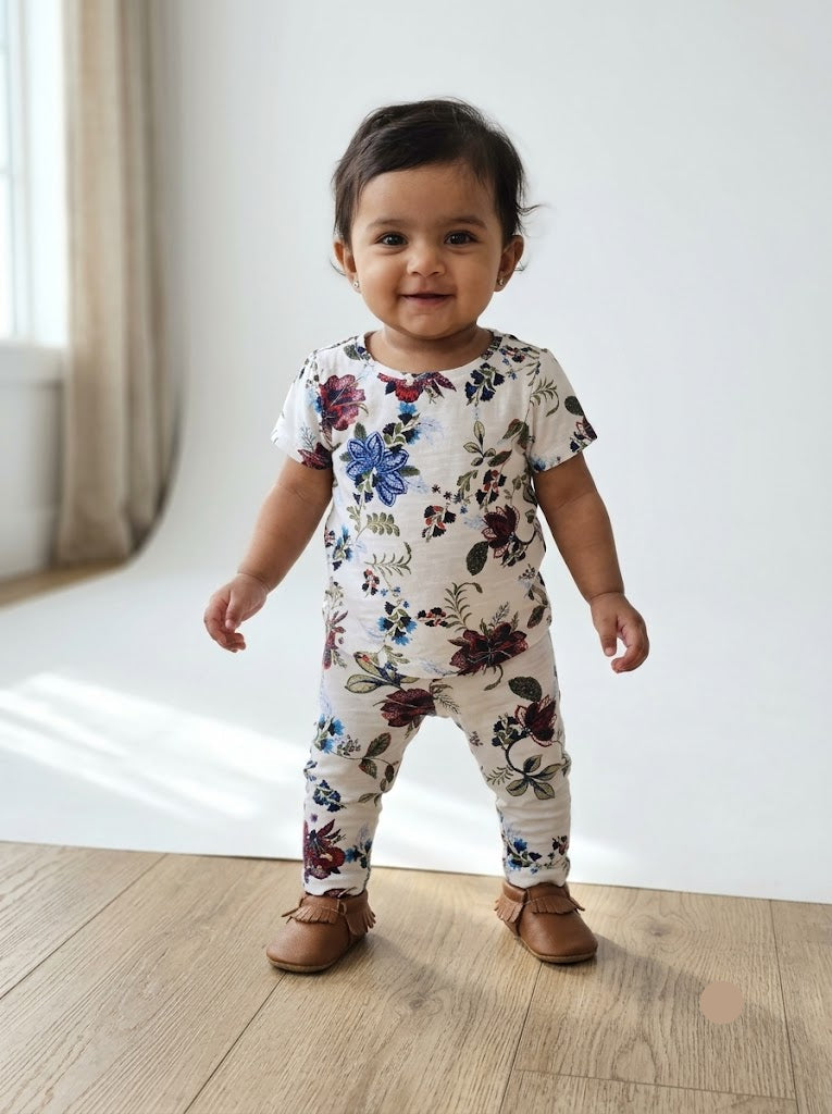 Baby girl's pant set - garden