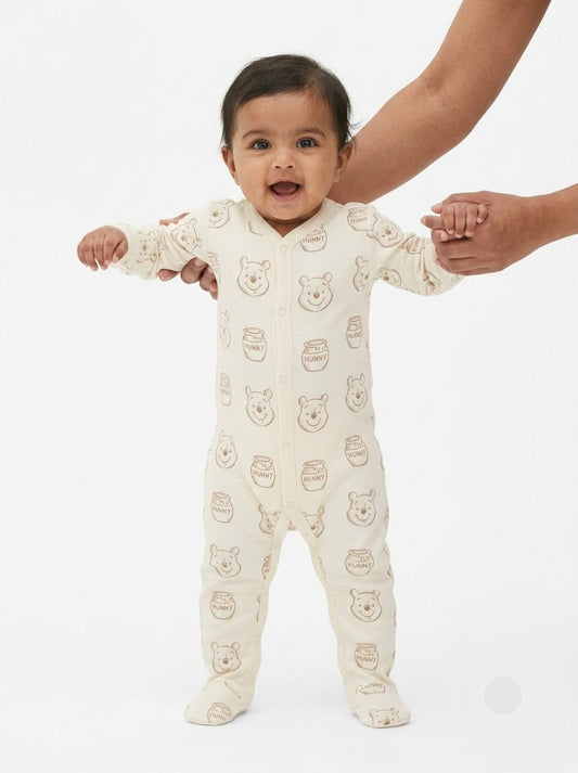 Baby's FS jumpsuit /sleepsuit with shoe - pooh sandle
