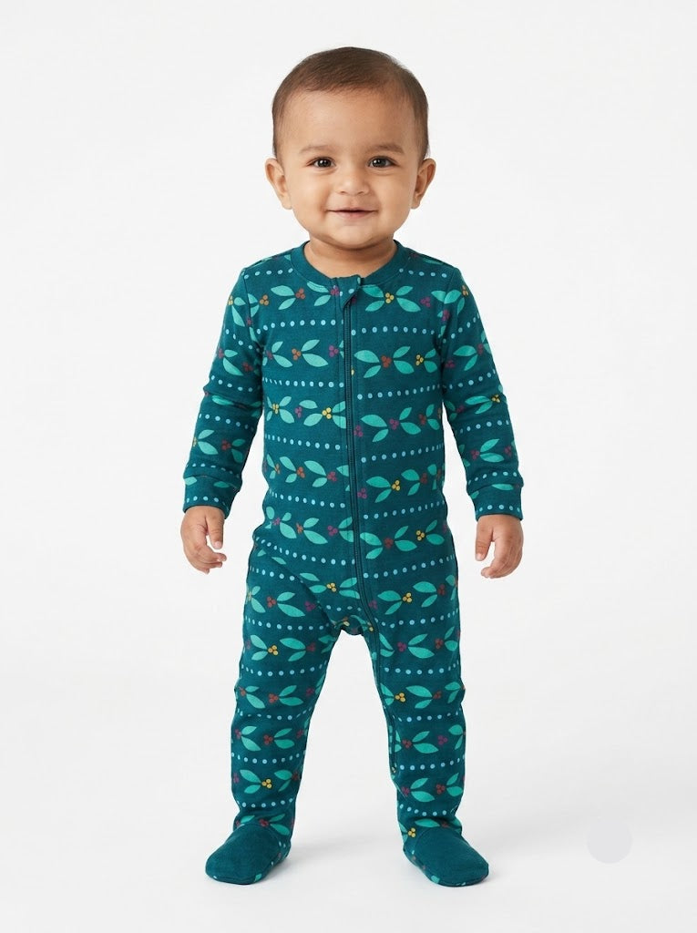 Baby's FS jumpsuit with shoe - leaf