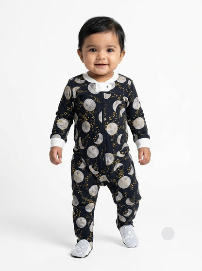 Baby's FS jumpsuit with shoe - moons