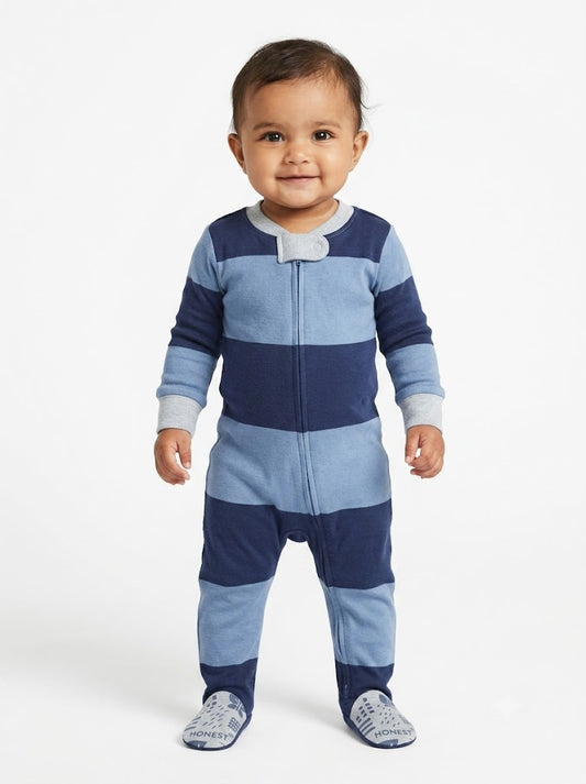Baby's FS jumpsuit with shoe - navy line