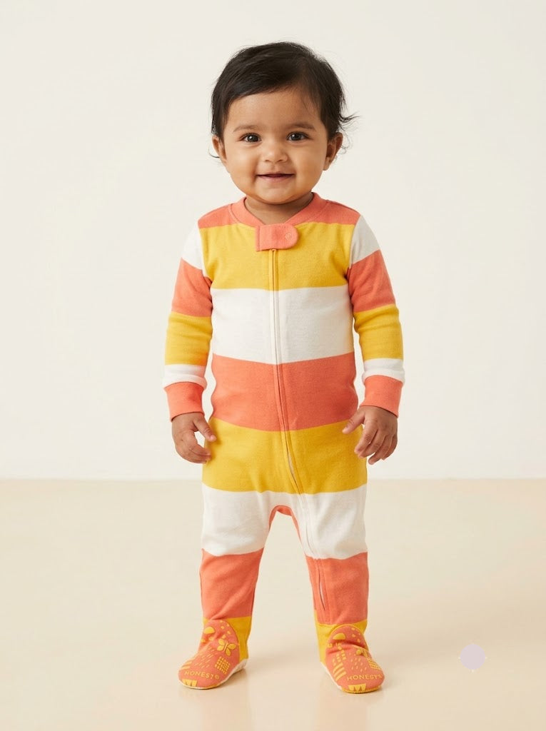 Baby's FS jumpsuit with shoe - o/y stripes