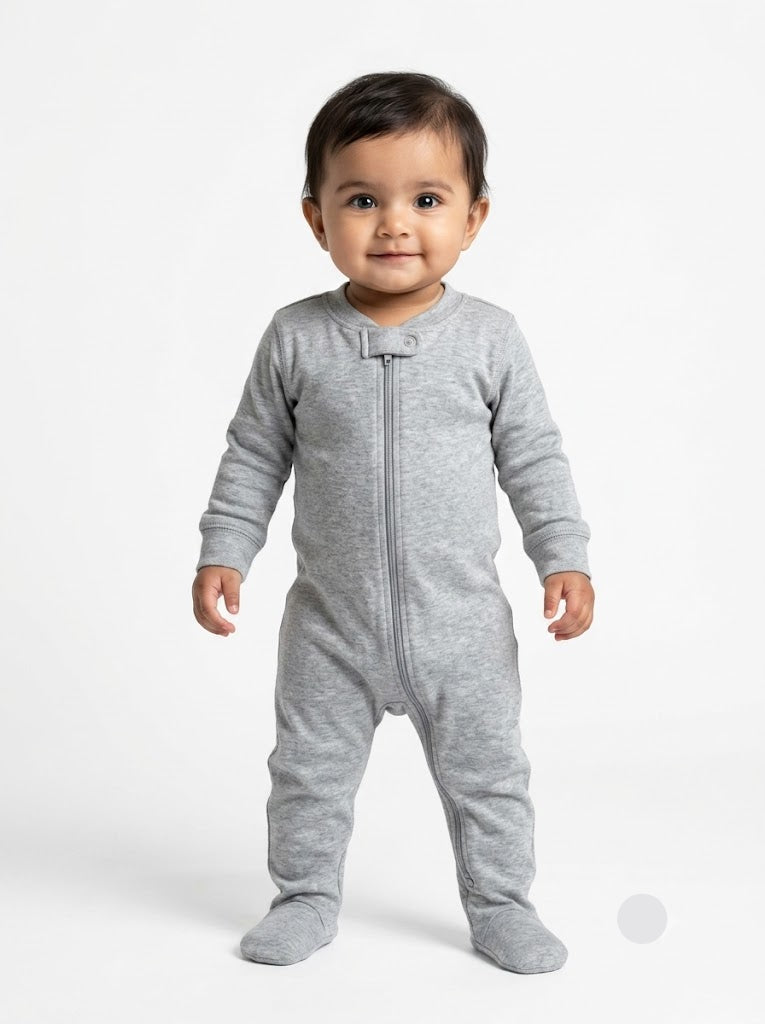 Baby's FS jumpsuit with shoe - plain grey