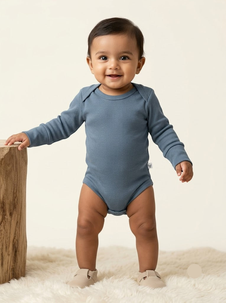 Baby's FS rompers - Slate Blue