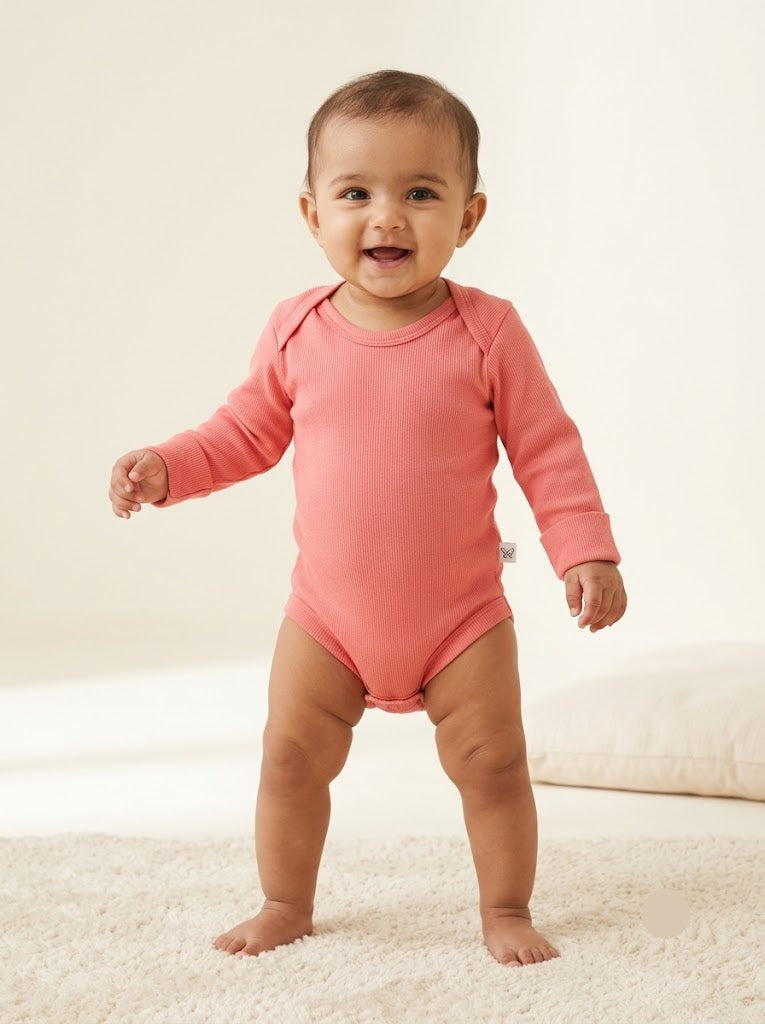 Baby's FS rompers - Tomato pink