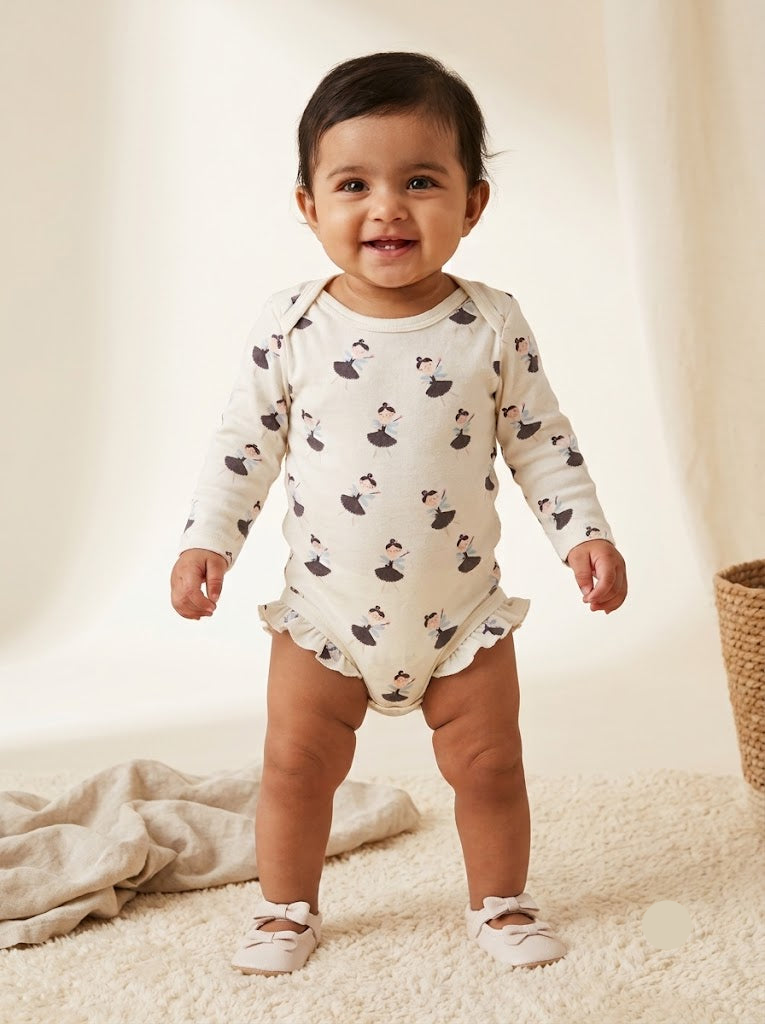 Baby's FS rompers - White angle aop