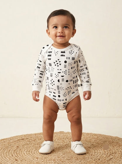 Baby's FS rompers - b/w shapes