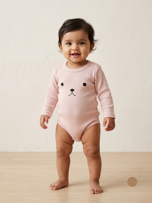 Baby's FS rompers - cat baby pink