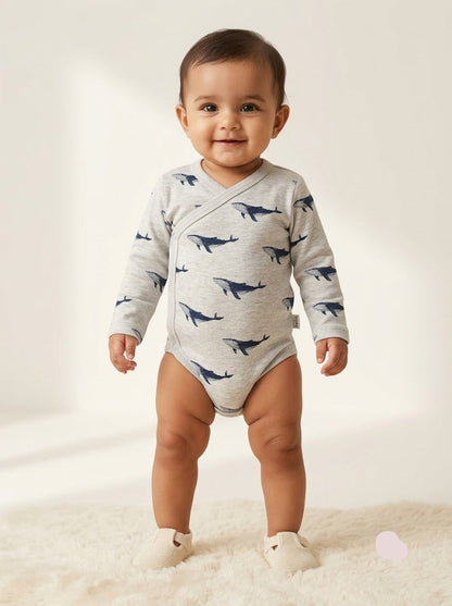 Baby's FS rompers - grey whale