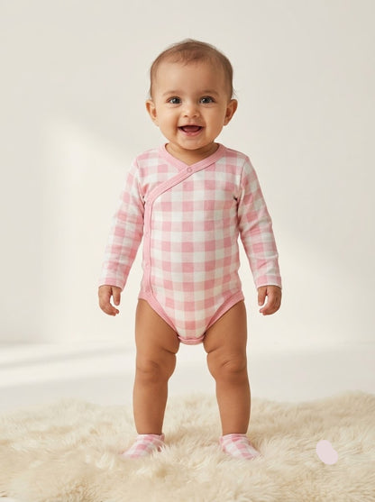 Baby's FS rompers - pink checks