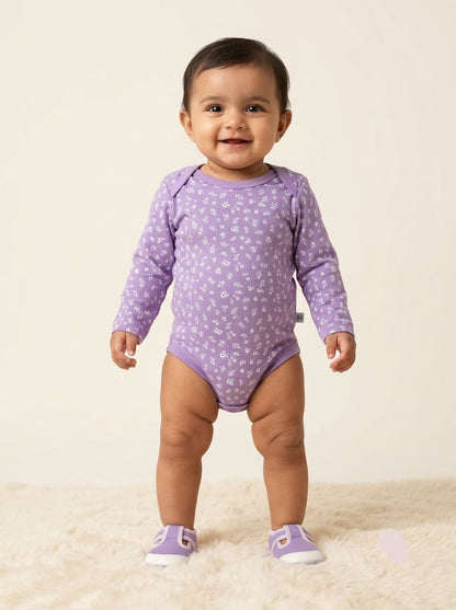 Baby's FS rompers - purple blossom