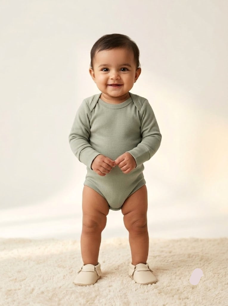 Baby's FS rompers - sage green