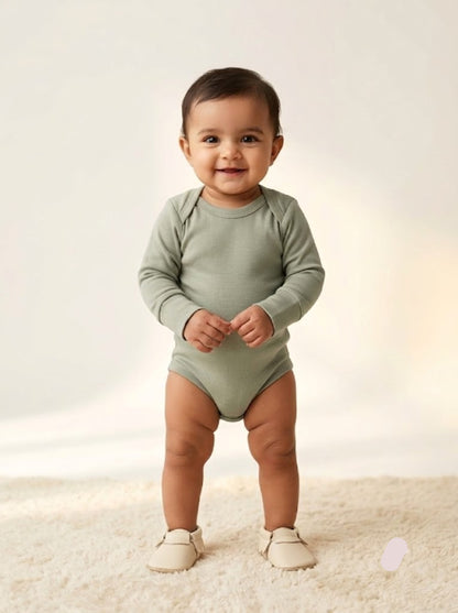 Baby's FS rompers - sage green