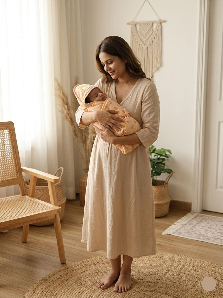 Baby's Hooded bed wrapper - foxs