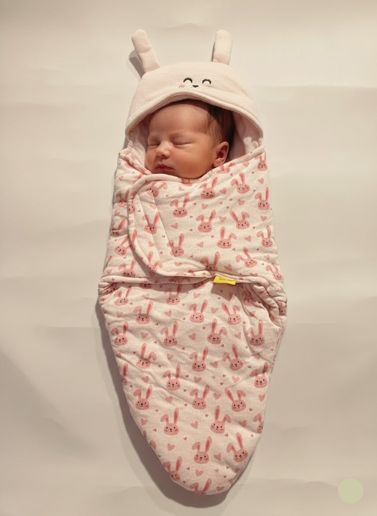 Baby's Hooded wrapper - bunny
