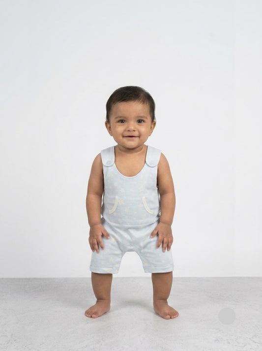 Soft Cotton Baby Long Sleeve Jumpsuit Blue Star Baby Sleepsuits & Jumpsuits