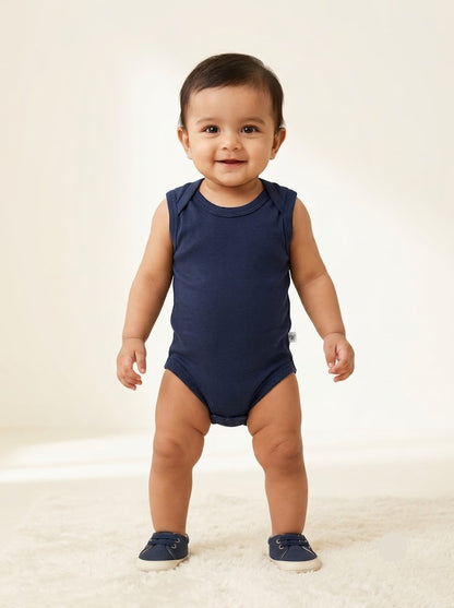 Baby's LS rompers - Dark Blue