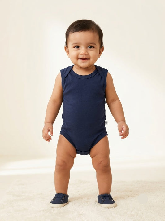 Baby's LS rompers - Dark Blue