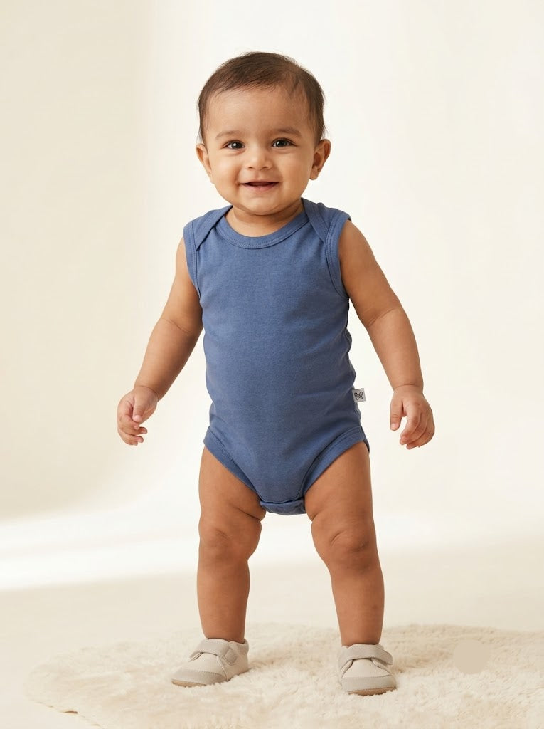 Baby's LS rompers - Navy Blue