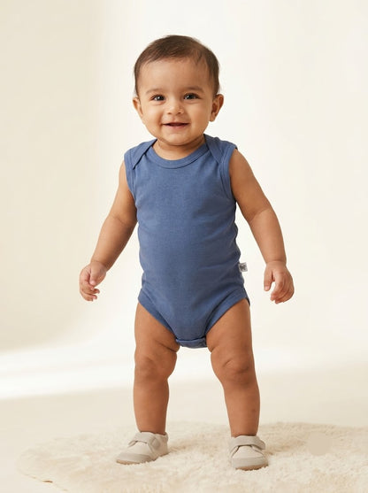 Baby's LS rompers - Navy Blue