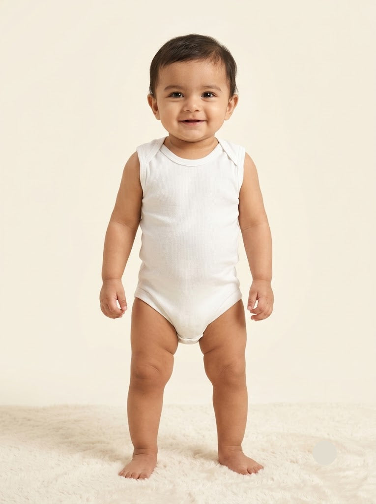 Baby's LS rompers - White
