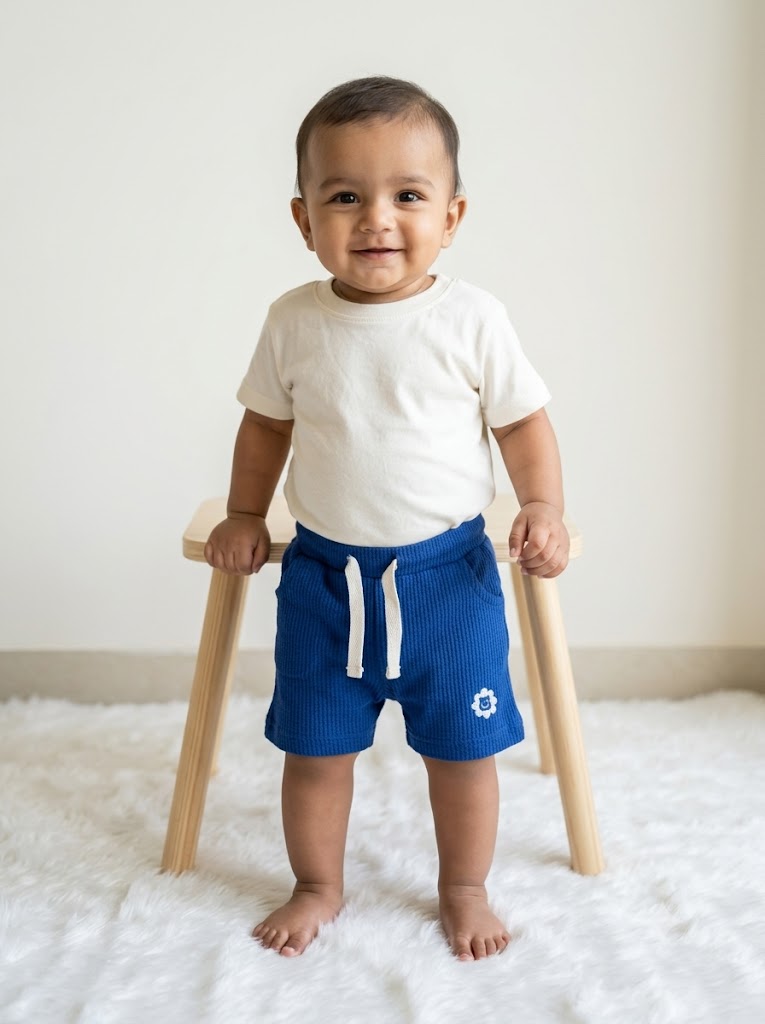 Baby's Shorts - Navy Face