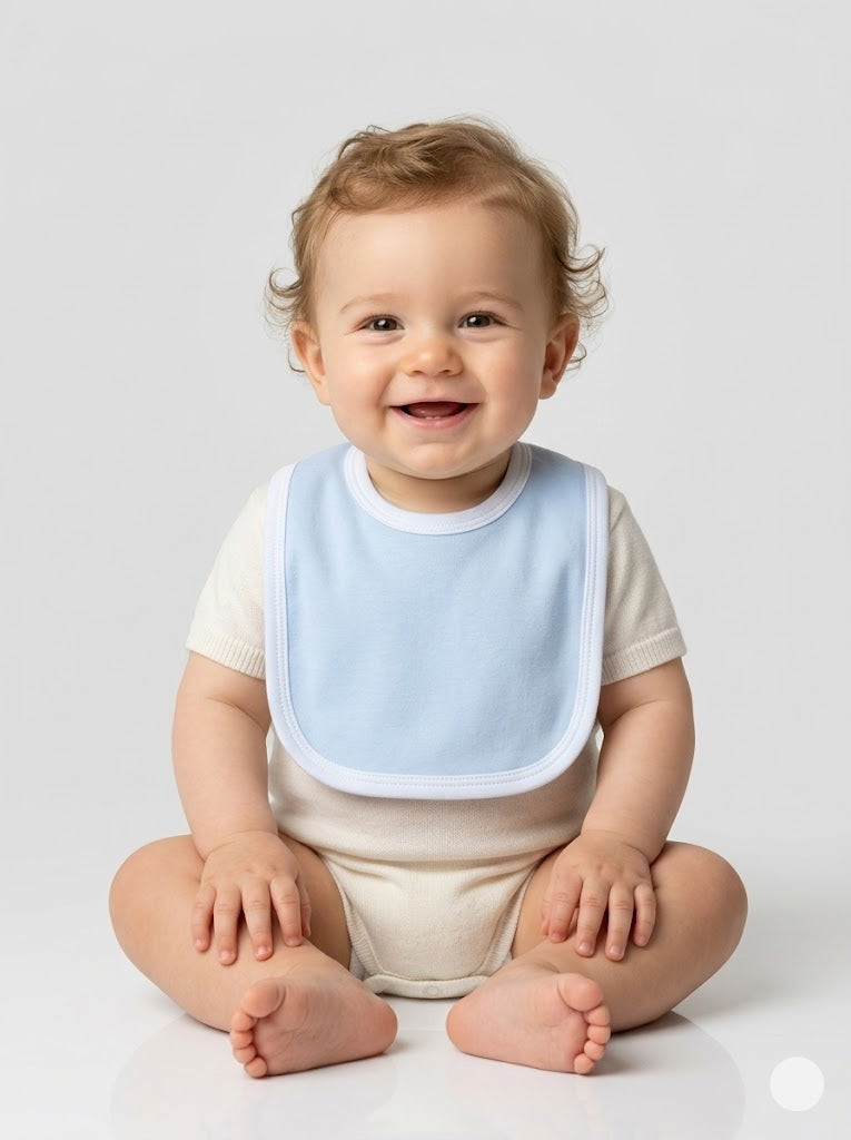 Baby's bibs - Light blue plain