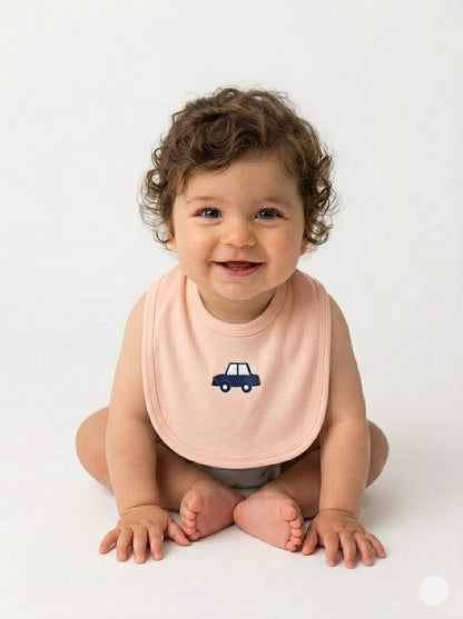Baby's bibs - Plain with car