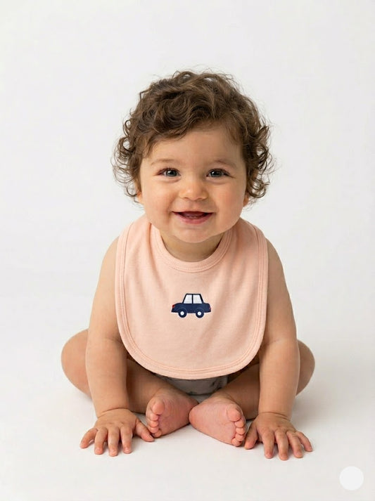 Baby's bibs - Plain with car
